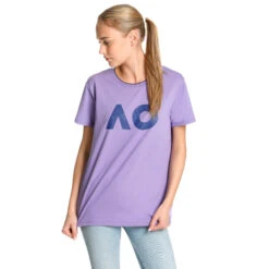 AO Stack Print Core Logo Maglietta Donna - Viola -Tennis Gioco 00078000 0 3