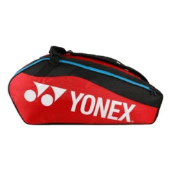 YONEX Club Line Racket Bag Borsa Per Racchetta Da 12 - Rosso, Nero -Tennis Gioco 0154500000 0 3