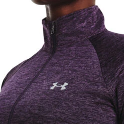 Under Armour Tech Half-Zip Warm Up Twist Manica Lunga Donna - Viola -Tennis Gioco 08474000 16