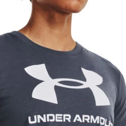 Under Armour Sportstyle Logo Graphic Maglietta Donna - Grigio Scuro -Tennis Gioco 08491000 16
