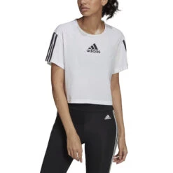 ADIDAS Cotton-Touch Cropped Maglietta Donna - Bianco -Tennis Gioco 17394000 15