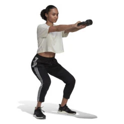 ADIDAS AEROREADY Made4Training Knit 3-Stripes Tapered Pantalone Da Allenamento Donna - Nero, Bianco -Tennis Gioco 17832000 15