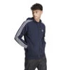 ADIDAS Essentials French Terry 3-Stripes Full-Zip Felpa Uomini - Blu Scuro, Bianco -Tennis Gioco 17880000 000