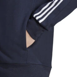 ADIDAS Essentials French Terry 3-Stripes Full-Zip Felpa Uomini - Blu Scuro, Bianco -Tennis Gioco 17880000 17