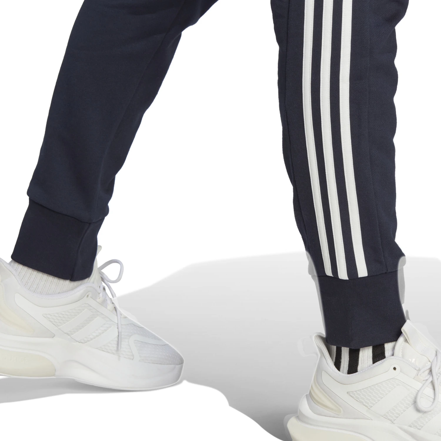 ADIDAS Essentials French Terry Tapered Cuff 3-Stripes Pantalone Da Allenamento Uomini - Blu Scuro, Bianco 8 ADIDAS Essentials French Terry Tapered Cuff 3-Stripes Pantalone Da Allenamento Uomini - Blu Scuro, Bianco - immagine 6