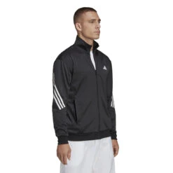 ADIDAS 3-Stripes Knit Giacca Da Allenamento Uomini - Nero, Bianco -Tennis Gioco 17954000 15