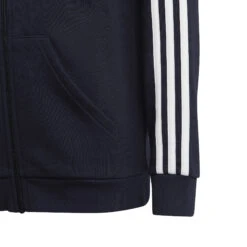 ADIDAS 3-Stripes Fleece Full-Zip Felpa Ragazzi - Blu Scuro, Bianco -Tennis Gioco 18065000 11