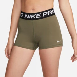 Nike Pro 3in Pantaloncini Donna - Verde, Nero -Tennis Gioco 56209000 13