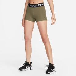 Nike Pro 3in Pantaloncini Donna - Verde, Nero -Tennis Gioco 56209000 15