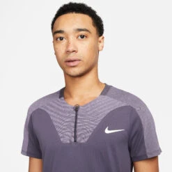 Nike Dri-Fit Advantage Court Slim UL RG Polo Uomini - Grigio, Lilla -Tennis Gioco 57140000 16