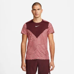 Nike Dri-Fit Court Slam RG Maglietta Uomini - Rosso Scuro, Rosa Antico -Tennis Gioco 57145000 13